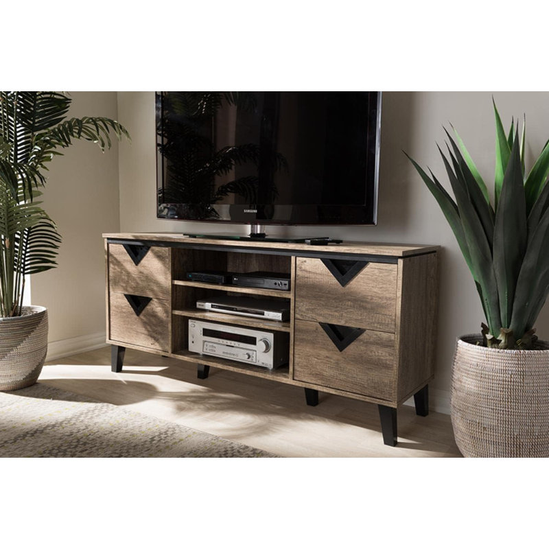  Modern TV Stand Black Accent