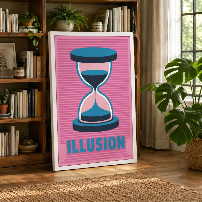 Illusion of Time Minimalist - Wrapped Canvas, 30x20 - 76.2 x 50.8 cm, Teal Border