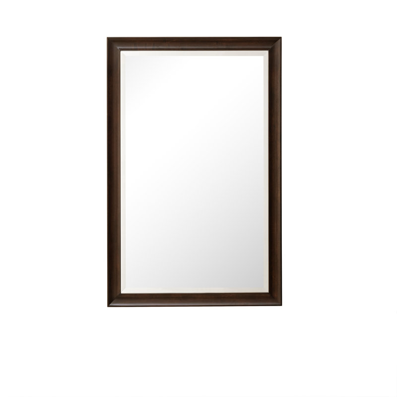 Glenbrooke Solid Wood Wall Mirror, 38" x 26", Burnished Mahogany