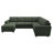 Abramson U-shaped Modular Corduroy Sectional Sofa With Storage Ottoman Green-1460438341-1460438336