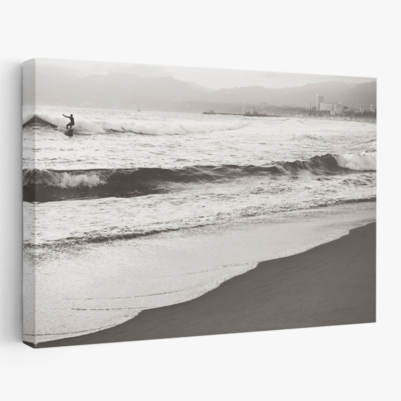 BW Surfer No. 1 - Paysages côtiers, photographie de plages, art océanique, H 16 po x l 24 po