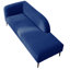 Méridienne Adelyn Mid-Century en velours, dossier de jour courbé avec pieds fuselés en métal, bleu-307946818