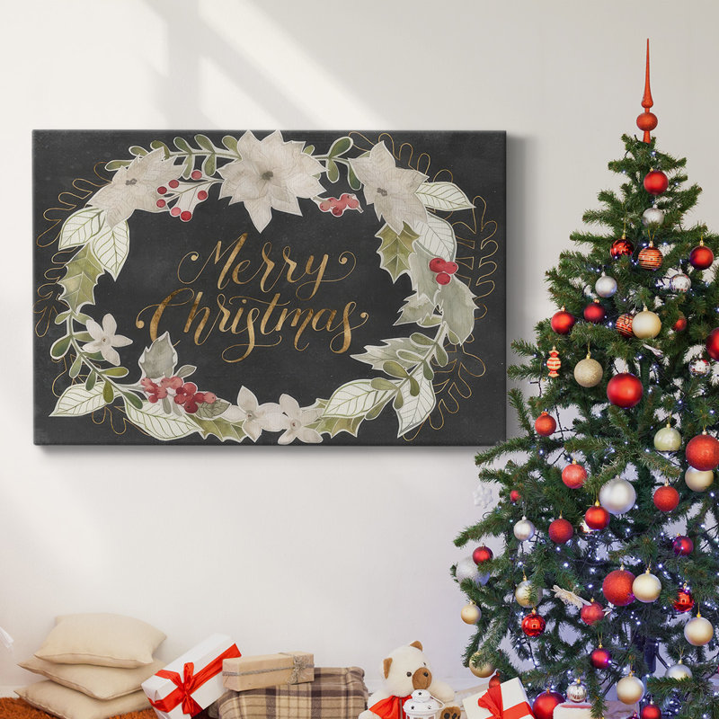Toile tendue avec galerie Gilded Christmas Collection, H 24 po x l 36 po