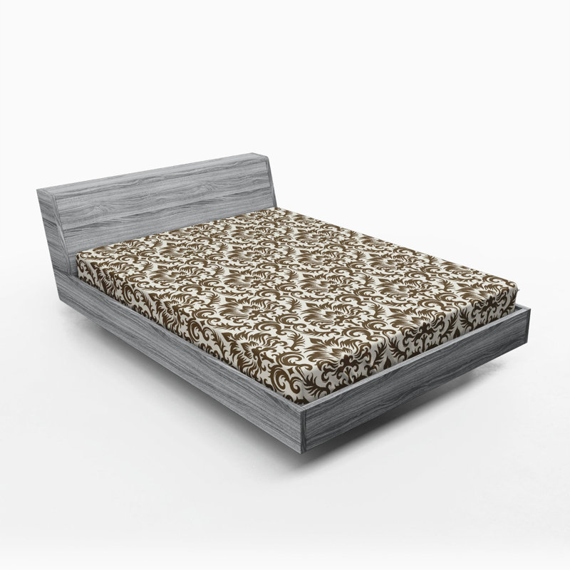 Microfiber Damask Fitted Sheet, Full Fitted Sheet