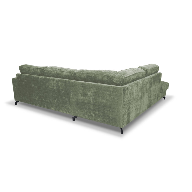 5 Seater Sofa & Chaise, Left Hand Facing, Green