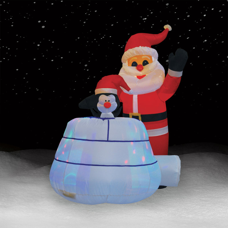 Gonflable Idona BBQ Santa, Pingouin, assis sur un igloo