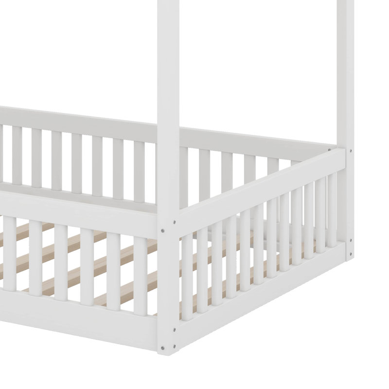 Lit superposé double en bois avec échelle, Blanc