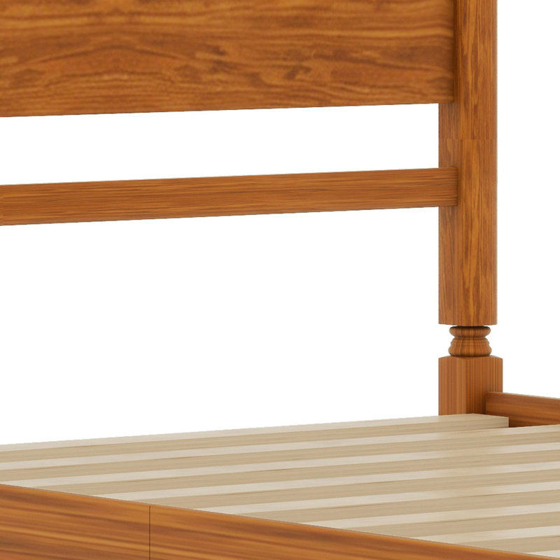 Cadre de lit plateforme Timeless Spindle, Double, Noyer clair