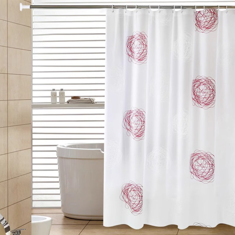 Rideau de douche avec crochets inclus, H 71 po x l 71 po