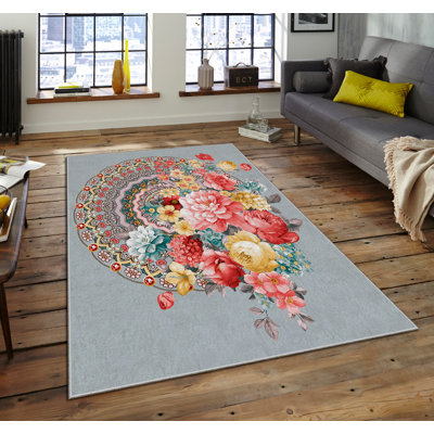 Tapis luxueux antidérapant, 100% polyester, 4,0 x 5,9 pieds, 740 g / m² | Velours avec impression numérique | Éponge stratifiée facile à nettoyer sous la machine, lavable à la machine | Parfait pour le salon, la chambre à coucher et la décoration intérieure