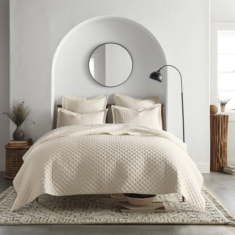 Austin Linen Blend Full Quilt Set, Natural