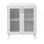 Rangement pour armoire de salle de bain avec 2 portes en verre et tablette réglable
