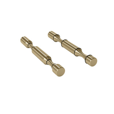 Set of 2 - Two Bottle Satin Brass Wall Peg Holder by Mercer41