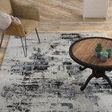 Tapis gris en coton tissé à la main Shondra
