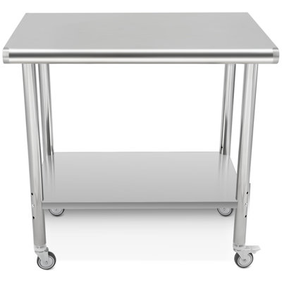 91.4cm W Stainless Steel Top Workbench
