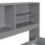 Lit de jour pleine grandeur en bois avec 2 armoires de chevet, tablettes supérieures et 4 tiroirs, gris-1538480490