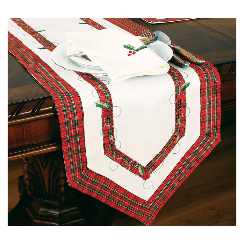 Salvaggio Embroidered Holiday Table Runner, 54" L x 15" W