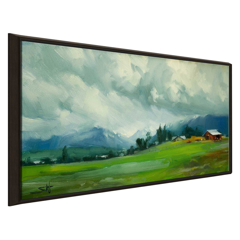 Wallowa Valley par Steve Henderson - Peinture, H 21,5 po x l 33,5 po x P 2 po, Cadre flottant espresso