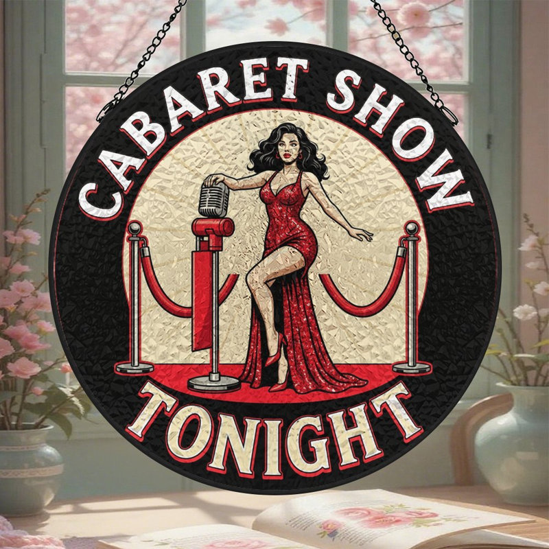 Panneaux de vitrail Cabaret Show, 6,3 x 6,3 po (16 x 16 cm)