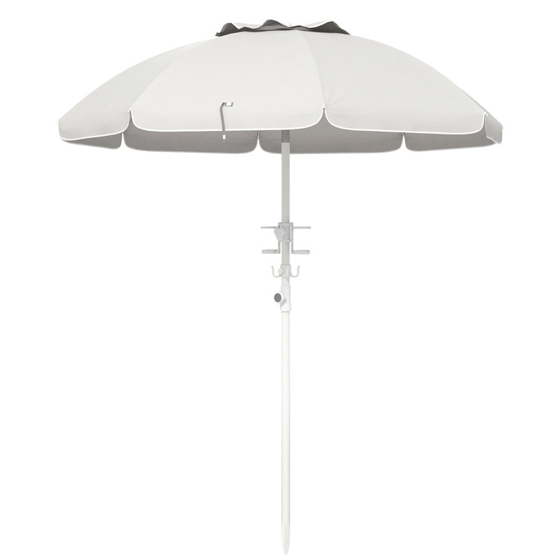 Parasol portatif à inclinaison réglable en hauteur Outsunny, Blanc, crème