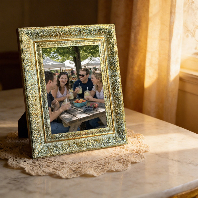 Cadre photo doré antique 1PC pour photos et décorations de bureau 8 "x 10", Antique Gold, 1, 8" W x 10" H