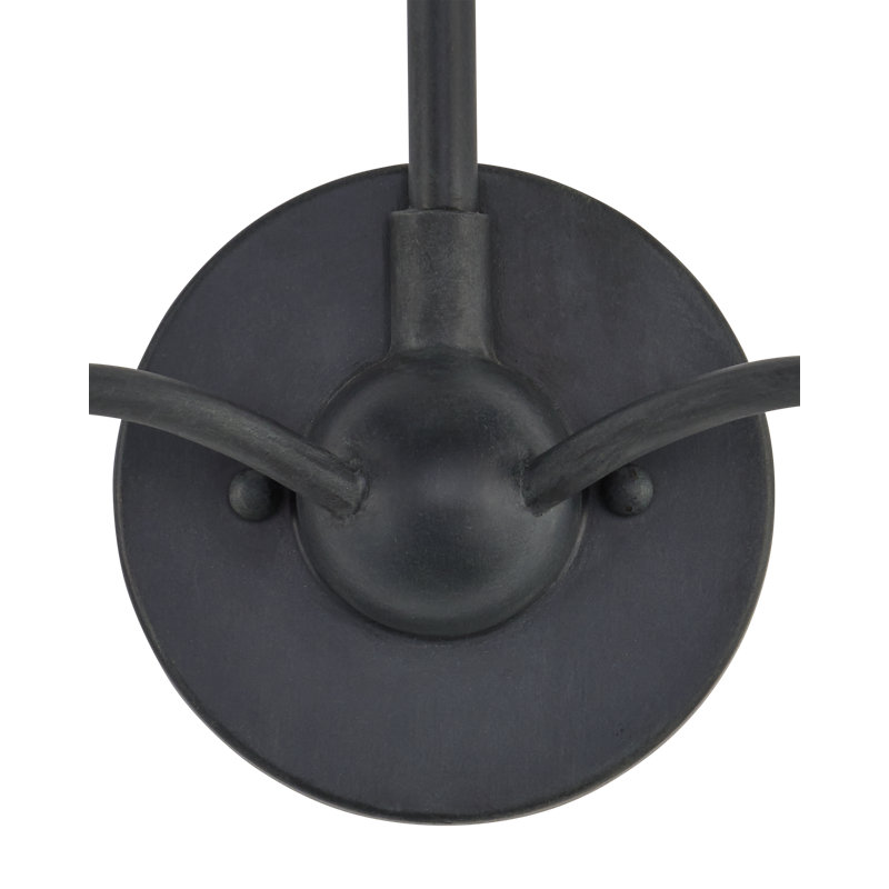 Saxon Double-Light Black Wall Sconce, Zanzibar Black