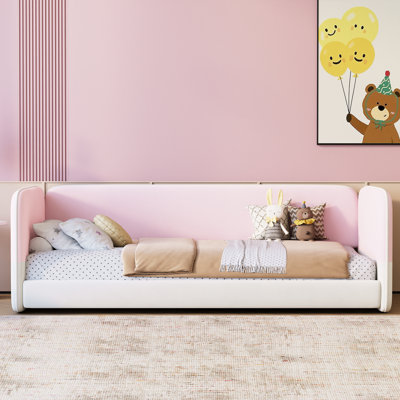 Lit simple avec tête de lit et accoudoirs rembourrés Montessori
