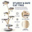 Tour pour arbre à chat 71 po avec plateforme multi-niveaux et poteaux à griffer 71 po - gris-123029080