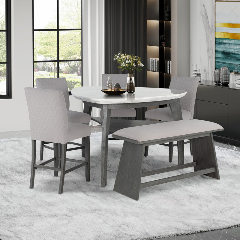 Banc de bar gris Jasmine