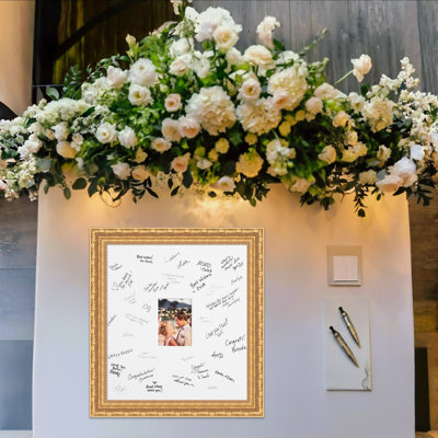 Versailles Signature Mat Picture Frame, Photo Frame Wedding Guest Book Alternative, Autograph Picture Mat for Signature Board, Wedding Celebrations Graduations Support Encouragement or Retirement