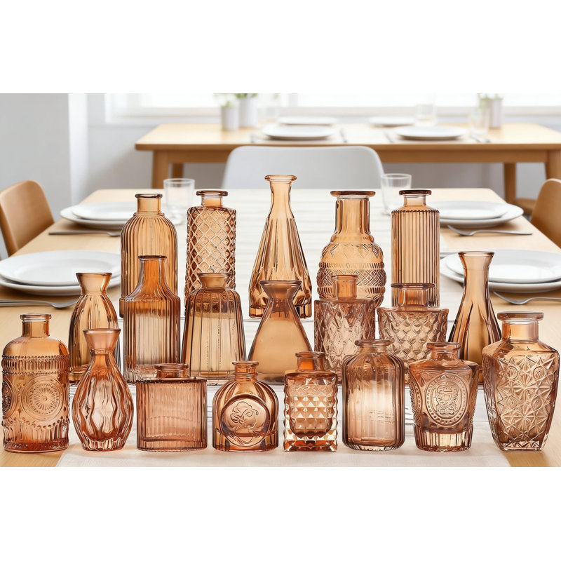 Ensemble de 20 vases en verre Amber