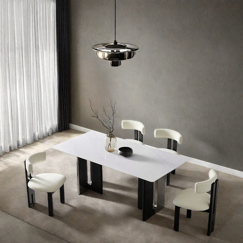 Ensembles de table de salle à manger légers et luxueux., H 29,53 po x L 78,74 po x l 35,43 po