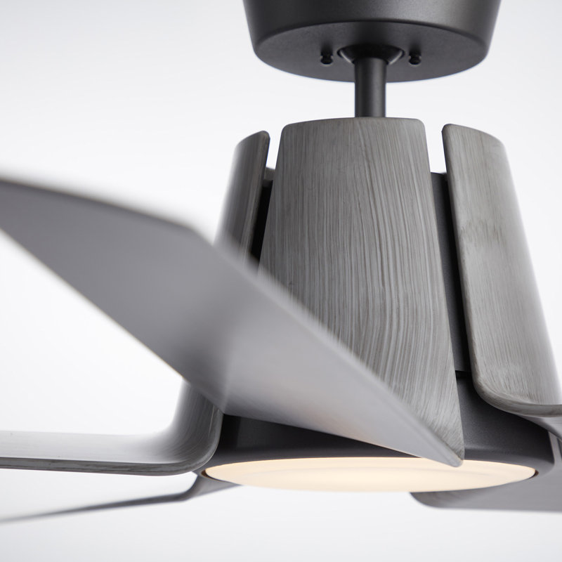 Akhavi Ceiling Fan with LED Lights, Graphite with Driftwood Blades