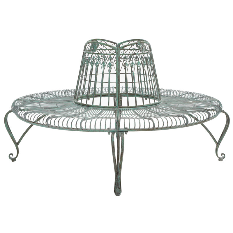 Banc d'arbre en fer Bremen, Antique Green