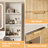 44" Vanity Desk with Mirror and Lights, Makeup Table with Fluted Storage Drawer, Cabinet, 3 LED Lights Modes, Power Outlet for Bedroom-1070474596-1050135791