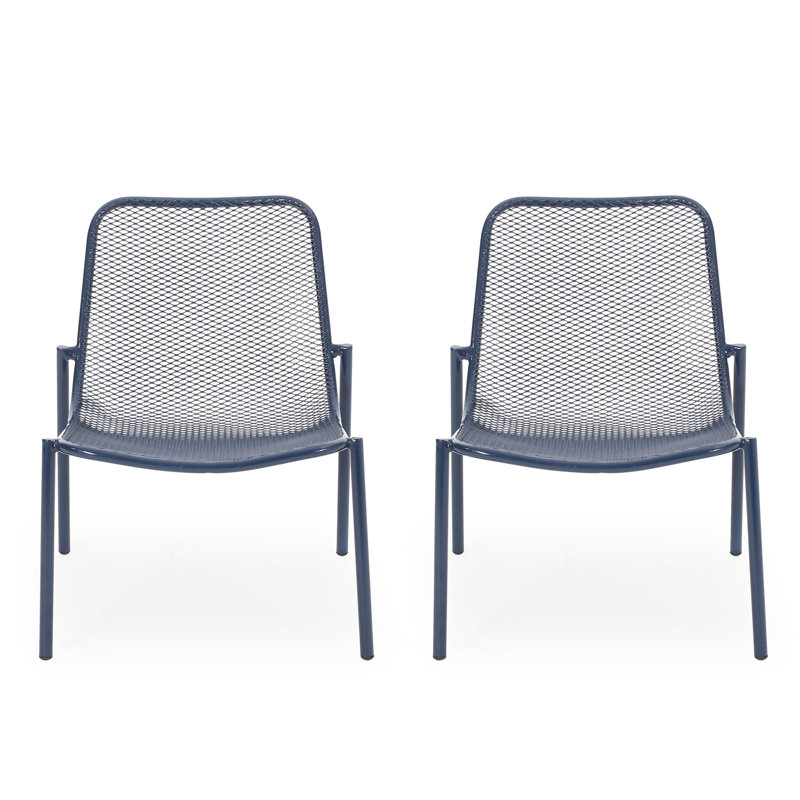 Stackable Chairs Pair , Matte Navy Blue Iron Proficiency, Handcrafted Details Installed, 26" X 22.68" 26", Seat 18" 19.5" 12.5 Collection, Workmanship, Deployed,