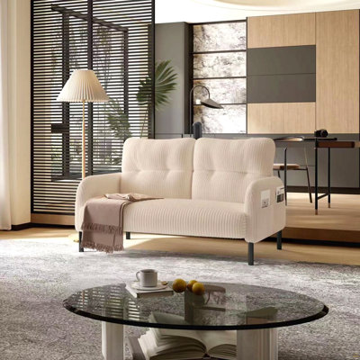 Corduroy Fabric, Monochrome Double Sofa