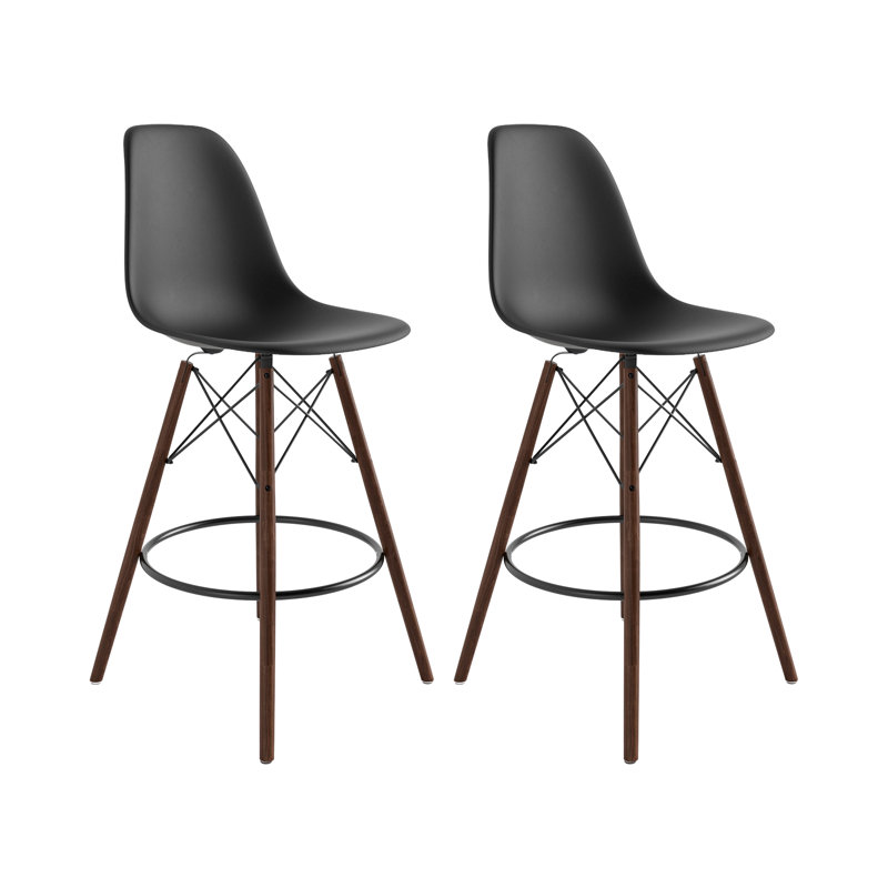 Jordan Bar & Counter Stool, Black/Walnut, Counter Stool (26" Seat Height)