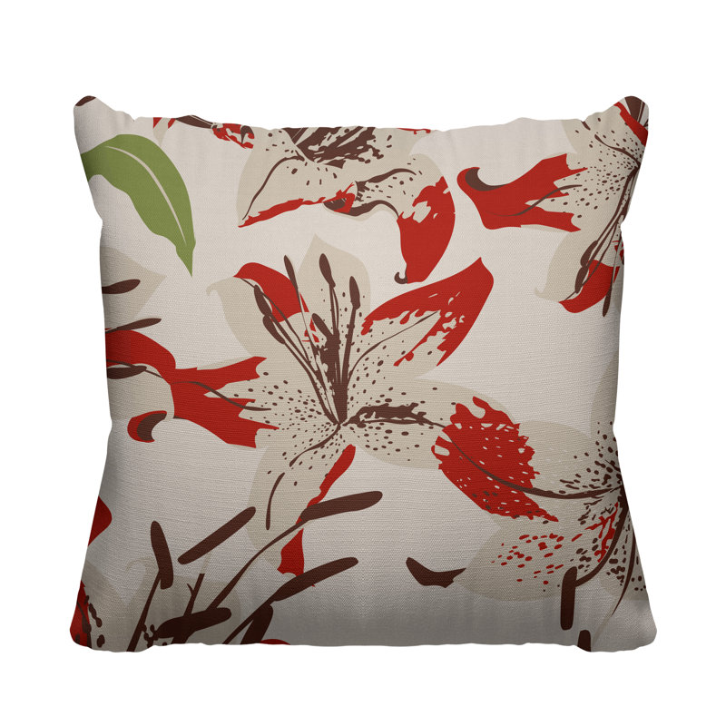 Housse et insert de coussin rectangulaire extérieur Cybil, Rouge, L 15 po x H 15 po
