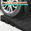 Heavy Duty Non-Slip Rubber Threshold Ramp - 4" Rise, Cord Management Channels - Wheelchair & Scooter Access for Doorways, Driveways & Steps