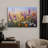 Vibrant Wildflower "Bright Purple Lavender Flowers Artwork, Country Rustic Botanical Floral Farmhouse Wall Pictures, Large Framed Canvas Giclee Print Wall Art"-94423401-94423399-119461076