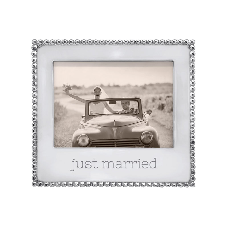 Cadre perlé 5 x 7 JUST MARRIED