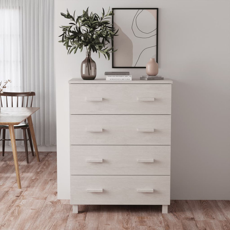 Hamar Sideboard Buffet Console Cabinet for Kitchen HAMAR Solid Wood Pine, White