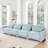141.7" Chenille Upholstered Pillow-Top Arm Sofa Couch-2009285255-2009285250