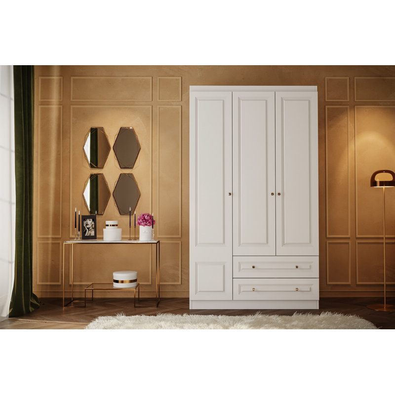 Berend 3 Door Manufactured Wood Wardrobe, 189cm H x 54cm W x 30cm D