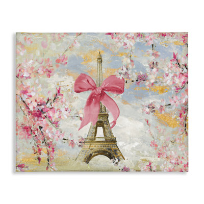 «Eiffel Tower on Cherry Blossoms», art mural sur toile par Lanie Loreth