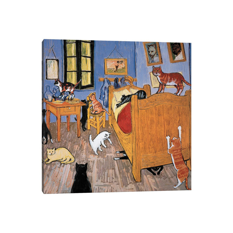 Van Gogh Arles Cat, H 12 po x l 12 po x P 0,75 po, Toile tendue