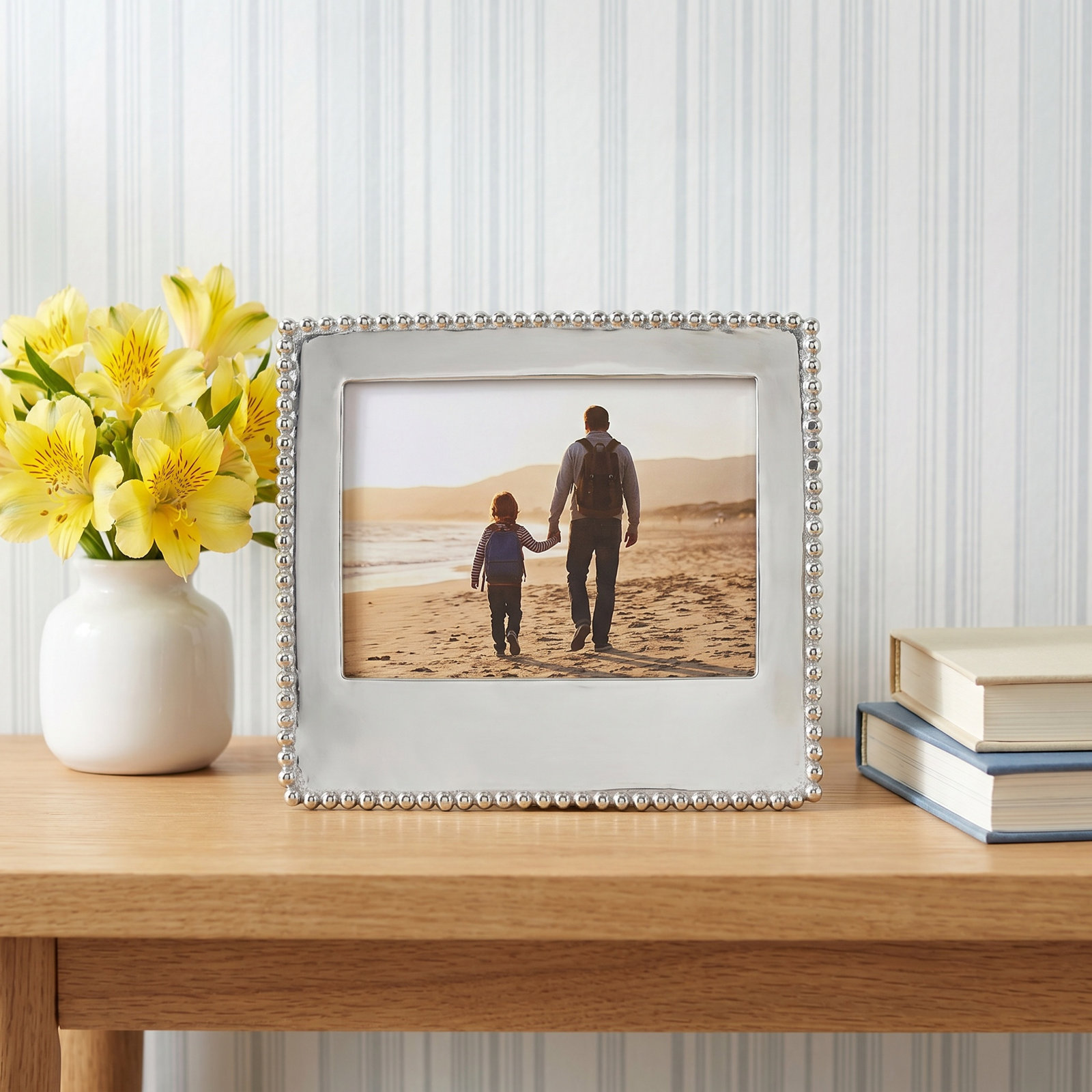 Statements Silver Metal Beaded Picture Frame