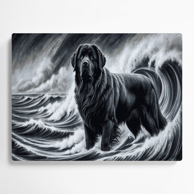 Chiens de Terre-Neuve, art mural en métal noir, H 12 po x l 18 po