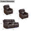 Ensemble de salon inclinable électrique 3 pièces avec deux fauteuils inclinables, causeuse, console et ports USB-133585052-133585053